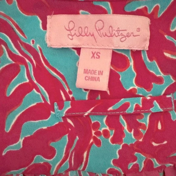 Lilly Pulitzer Boho Tunic Dress  Embellished V-Neck Size XS - Picture 13 of 14